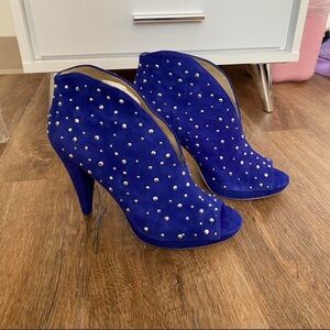 INC International Concepts Royal Blue Heels with Pearl Details